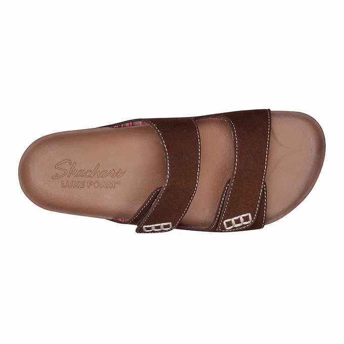 Skechers Ladies' Size 6 Two Strap Sandal, Brown (Chocolate) NEW SHIPS WITHOUT BOX