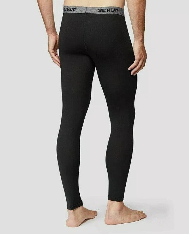 32 Degrees Heat Men's Size Small 2-Pack Base Layer Pants, Black