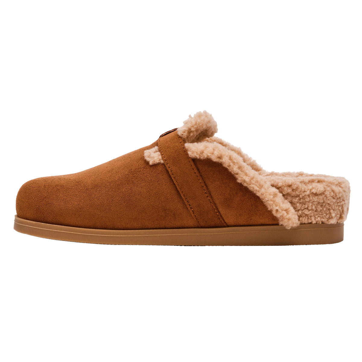 Dolce Vita Women's Size 7, Faux Suede Clogs Cozy Slides, Cognac Brown