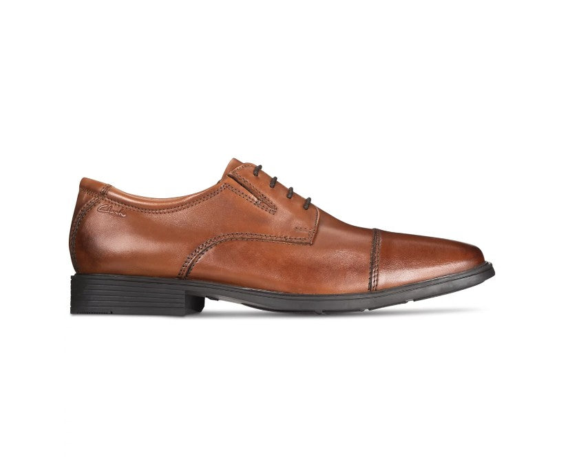Clarks Men's Size 11 M, Tilden Cap Toe Oxford Dress Shoes, Dark Tan (NO BOX)