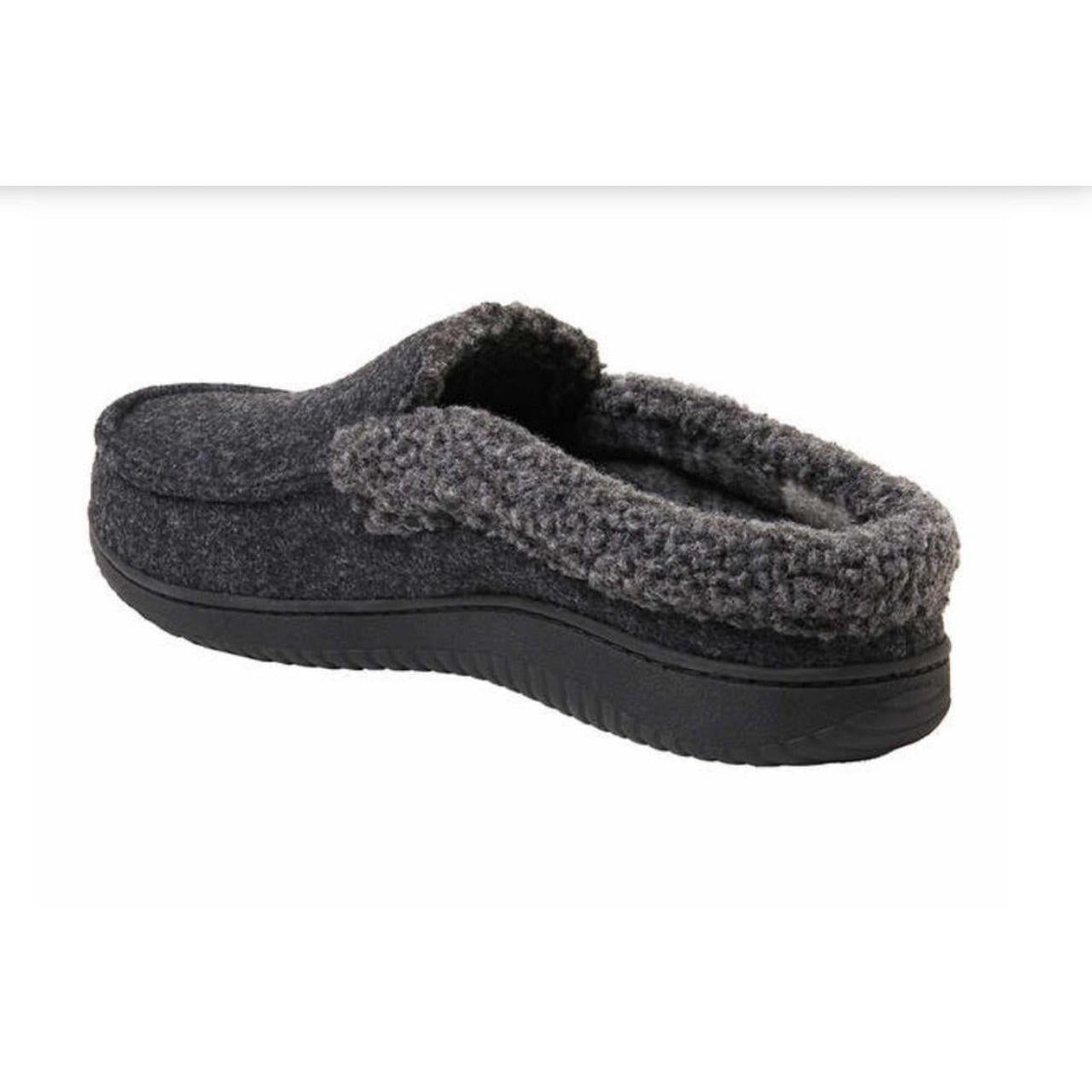 Dearfoams Mens' Size Medium (9-10) Total Comfort Memory Foam Slipper, Black