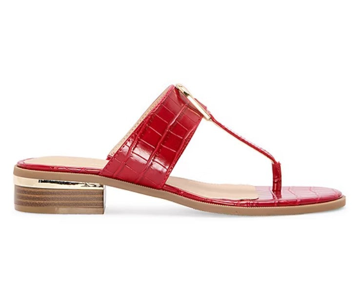 Liz Claiborne Women's Size 7.5 M, April Low Split Toe Sandals, Red