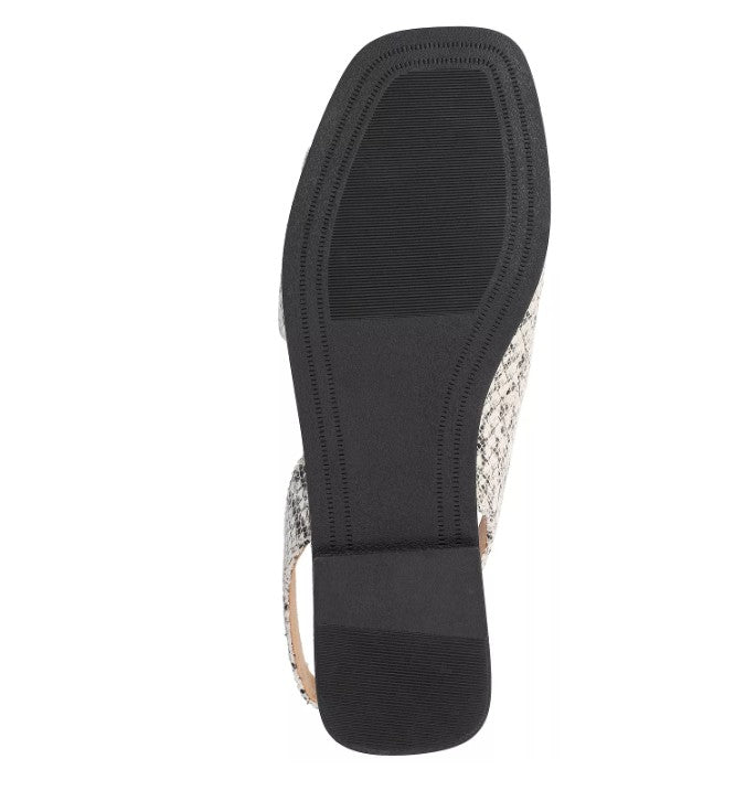 Journee Women's Size 10 Wide, Brinsley Sling Back Flat Sandals, Snake