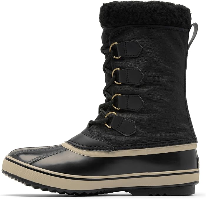 SOREL Men's Size 13, 1964 Pac Nylon Waterproof Boots, Black/Ancient Fossil