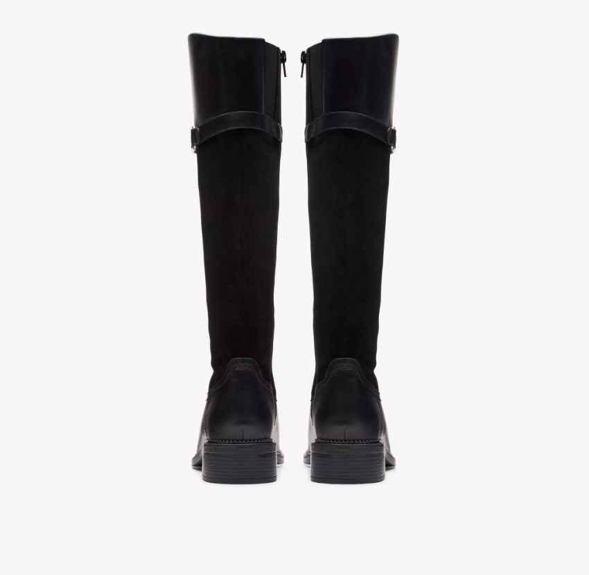 Clarks Maye Carly Women's Size 7 M, Tall Riding Boots, Black Leather