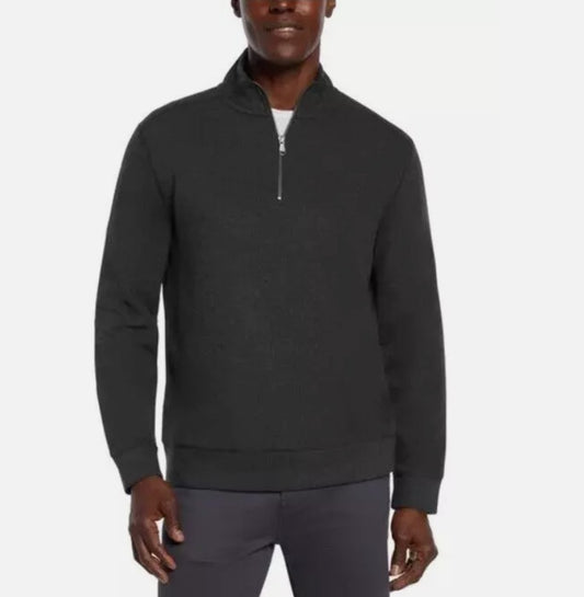 Banana Republic Men's Size Small Waffle Quarter Zip Pullover, Black