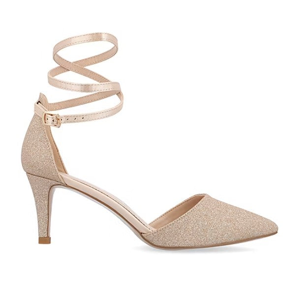 Journee Collection Luela Women's Size 6, Pointed Stiletto Dress Pumps, Rose Gold