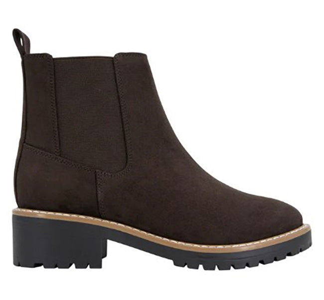 Kensie Kayla Ladies' Size 8.5, Chelsea Faux Suede Boot, Brown, New without Box