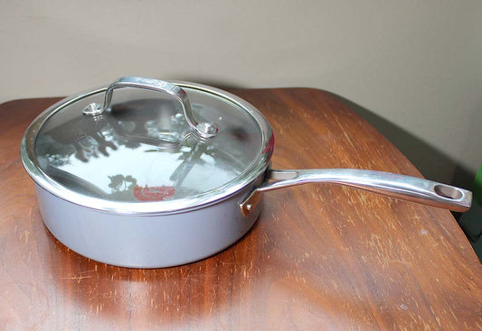 T-fal Excellence Ceramic Non-Stick 3.25-qt Covered Sautepan, Blue, Pre-owned