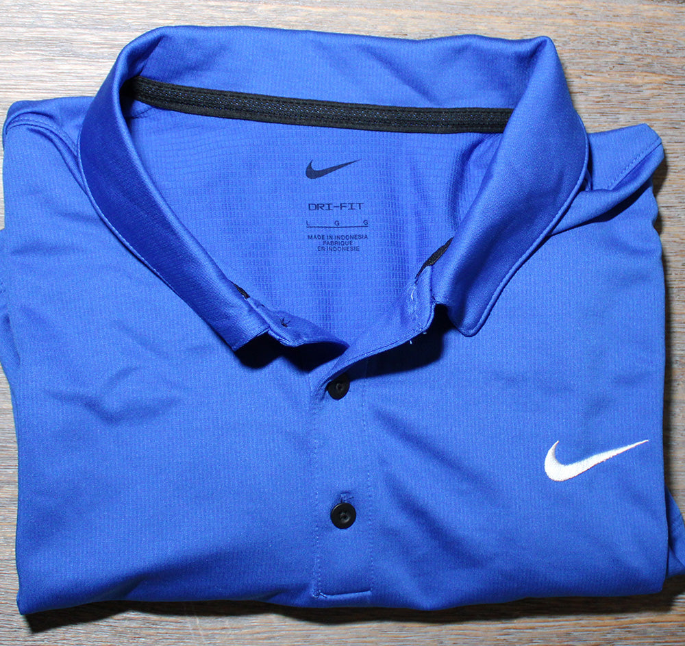 Nike Men's Large Dri-FIT Short Sleeve Golf Polo Shirt, Blue, Customer Return