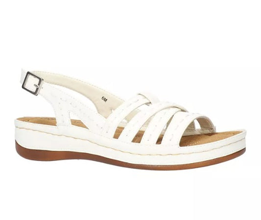 Easy Street Women Size 5 M, Kehlani Slingback Comfort Sandals, White