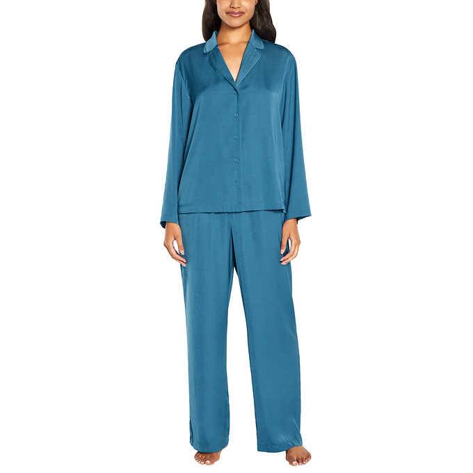 Banana Republic Ladies' Size Small (2-4) 2-piece Satin Pajama Set, Blue