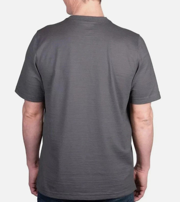 Kirkland Signature Men's Size Small, Short Sleeve Pima Cotton Slub Tee, Gray