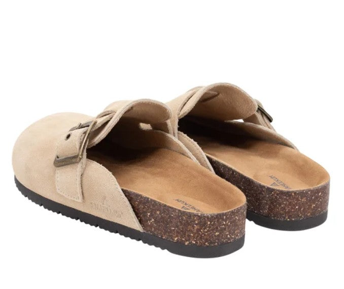 Staheekum Women's Size 8, Crescent Slip-on Buckle Clogs Shoes, Tan, Grade A