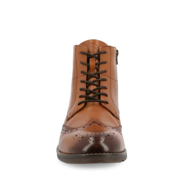 Thomas & Vine Men's Size 8, Edison Leather Wingtip Ankle Boots, Cognac