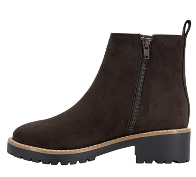 Kensie Kayla Ladies' Size 6.5, Chelsea Faux Suede Boot, Brown, Grade A