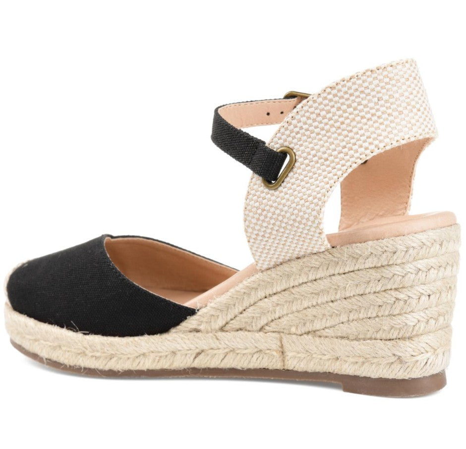 Journee Collection Women's Size 9, Comfort Foam Ashlyn Wedge Sandals, Black