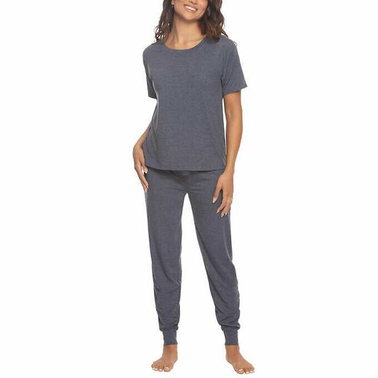 Felina Ladies' Size Medium, 2-piece Lounge Pajamas Jogger & Tee Set, Navy Blue