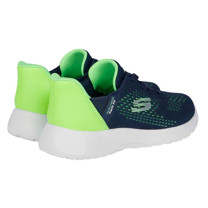 Skechers Kid's Size 12 Swift Fit Runner Shoes Sneakers, Navy/Green, Customer Return