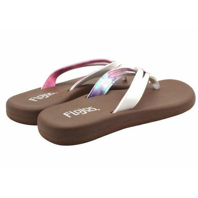 Flojos Women's Size 9, Margo Flip Flop Sandal, White Tie Dye Pink, Grade A
