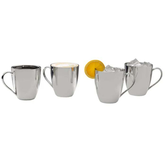 Mikasa Double Wall Stainless Steel Mugs, 20 oz, Set of 4, Open Box