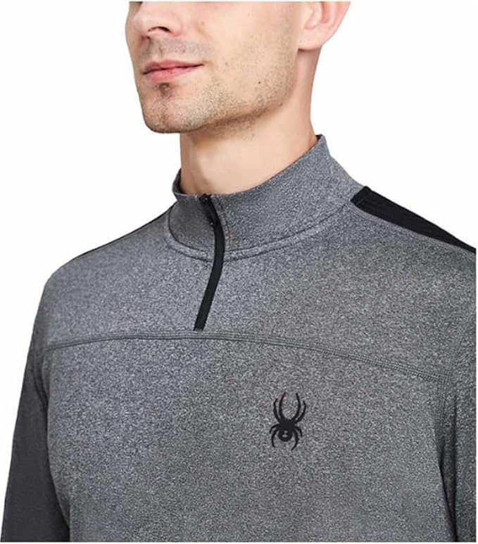 Spyder Active Men’s Size XXL Performance Qtr Zip Top, Grey Heather