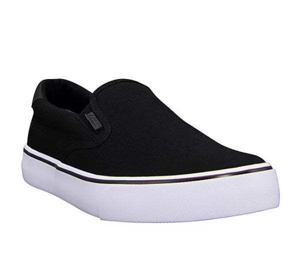 Lugz Men's Size 8.5 Wide, Clipper Slip-On Canvas Sneakers Shoes, Black-White