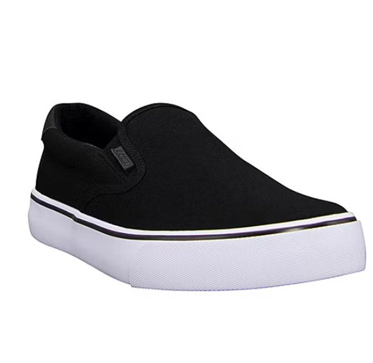 Lugz Men's Size 8.5 Wide, Clipper Slip-On Canvas Sneakers Shoes, Black-White