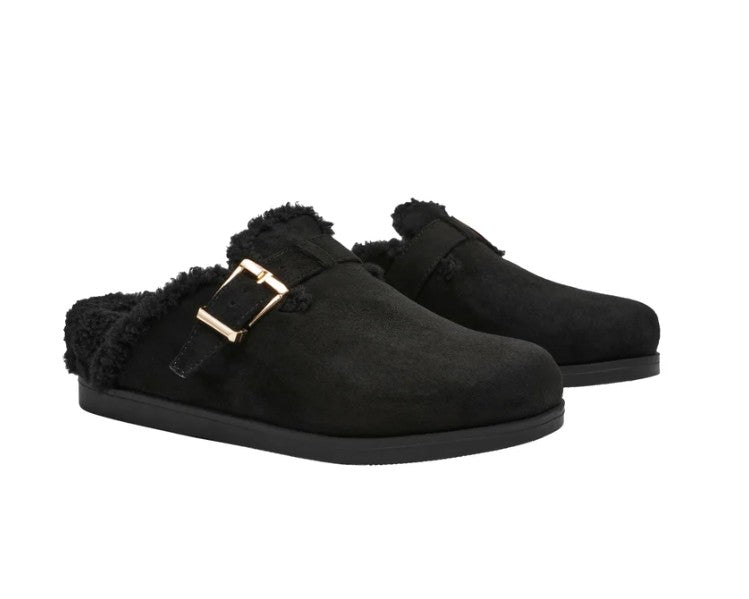 Dolce Vita Women's Size 7, Faux Suede Clogs Cozy Slides, Black