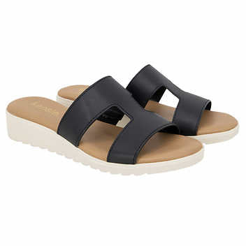 Kensie Ladies' Size 9, Elena H Band Sandal, Black Customer Return