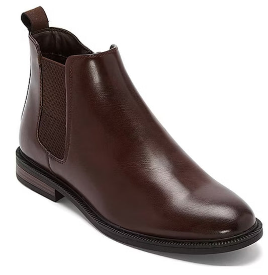 J. Ferrar Men's Size 8.5, Blake Chelsea Boots, Memory Foam Faux Leather, Brown
