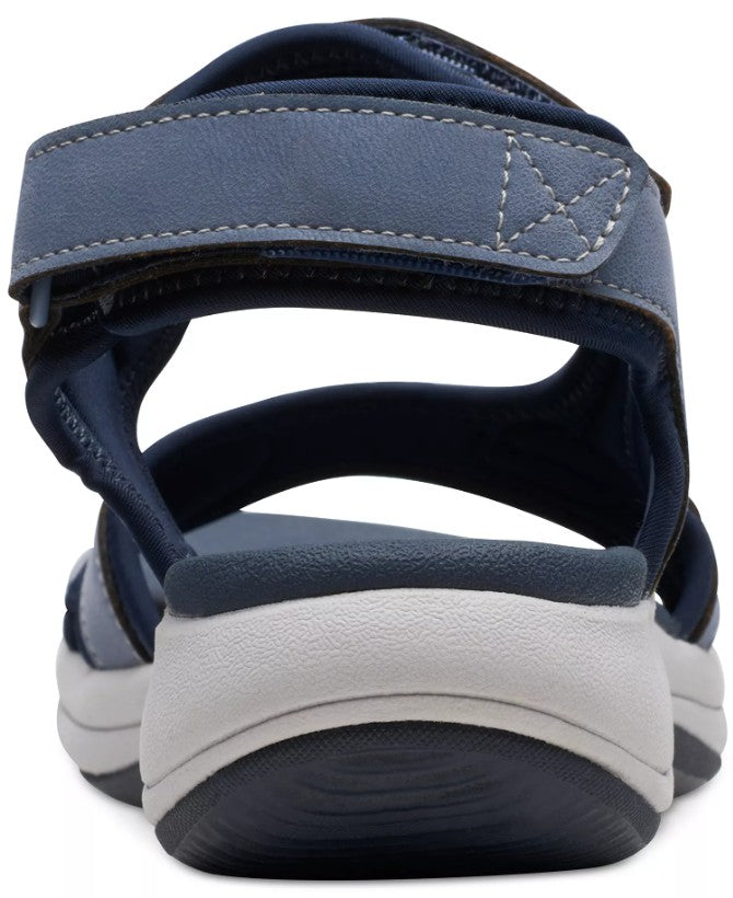 Clarks Womens Size 8.5, Cloudsteppers Mira Bay Strappy Sport Sandals, Denim Blue