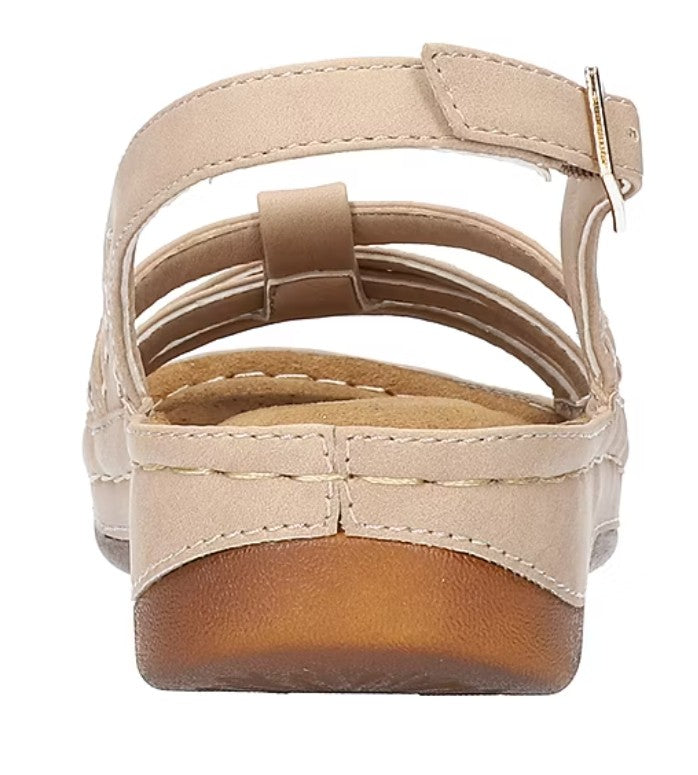 Easy Street Women Size 8.5 Wide, Kehlani Slingback Comfort Sandals, Tan