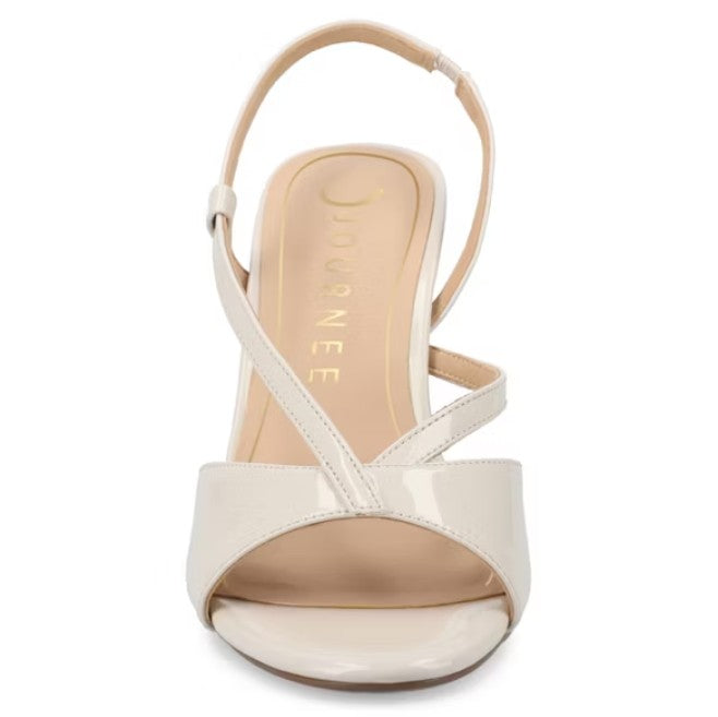 Journee Women's Size 7.5, Varra High Heel Stiletto Dress Sandals, Patent Bone