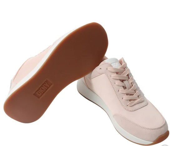 DKNY Ladies' Size 8 Lace Up Sneakers Shoes, Pink (Blush)