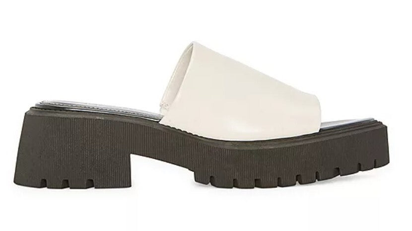 Arizona Jean Co Women's Size 8, Raven Platform Slide Sandals, Black & White
