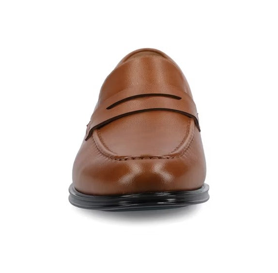 Vance Men's Size 9.5 Wide, Phineas Slip-on Penny Loafer Dress Shoes, Tan