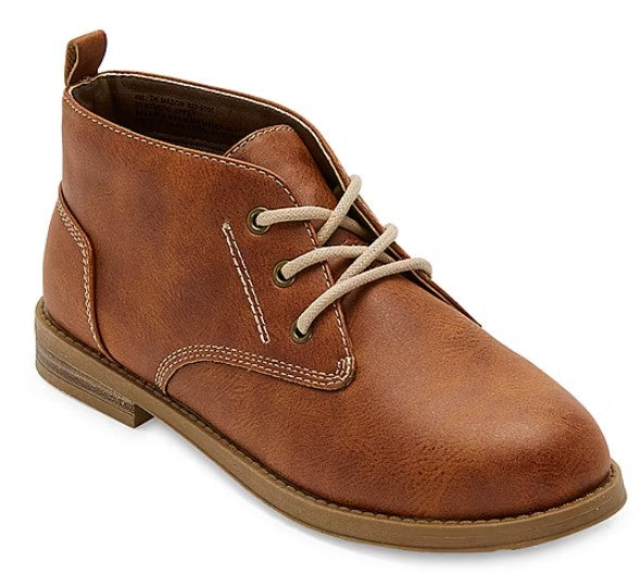 Thereabouts Chukka Boots Kids Size 5, Mason Flat Heel Lace Up, Cognac (NO BOX)