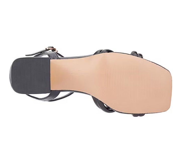 Torgeis Women's Size 9, Jaya Heeled Criss Cross Strappy Sandals, Black