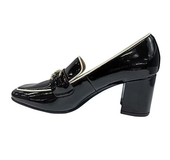 Liz Claiborne Womens Size 7.5, Mallard, Mid Heel Dress Shoes, Black Patent