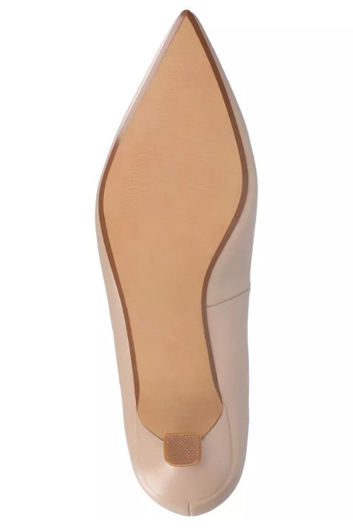 Journee Women's Size 7.5 M, Pammie Pointed Toe Kitten Heel Dress Pumps, Taupe