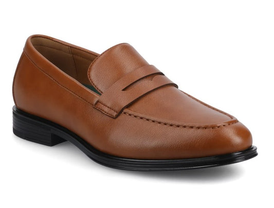 Vance Men's Size 9.5 Wide, Phineas Slip-on Penny Loafer Dress Shoes, Tan