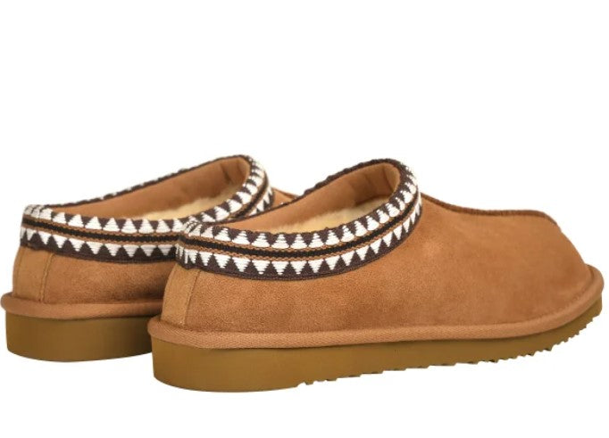 Kirkland Signature Unisex Men's 10 Ladies' 11 Shearling Slippers, Tan
