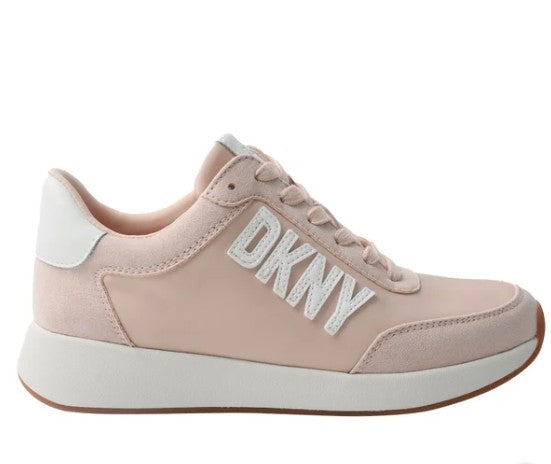 DKNY Ladies' Size 8 Lace Up Sneakers Shoes, Pink (Blush)