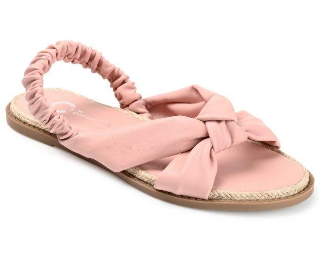 Journee Women's Size 7, Kiandra Espadrille Flat Sandals, Rose Pink