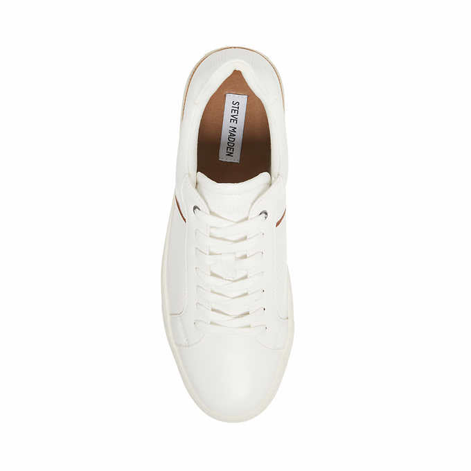 Steve Madden Men's Size 10 Casual Court Sneaker Shoe, White, New - Ships without box