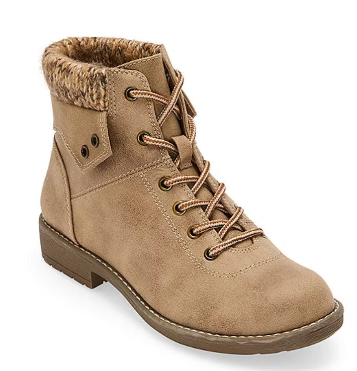 St. John's Bay Women's Size 10 M, Shae Block Heel Hiking Boots, Natural