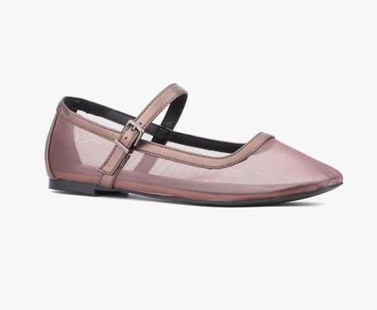 New York & Company Women's Size 7.5, Page 2 Maryjane Flat Shoes, Gun Metal Mesh