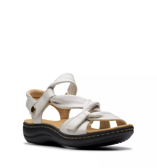 Clarks Women Size 7.5, Laurieann Bell Strappy Comfort Sandals, Off White Leather