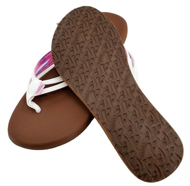 Flojos Women's Size 9, Margo Flip Flop Sandal, White Tie Dye Pink, Grade A